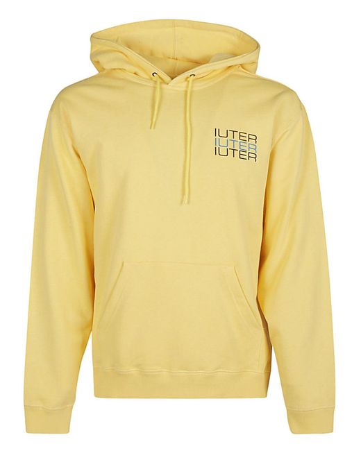Iuter Yellow Printed Cotton Hoodie for men