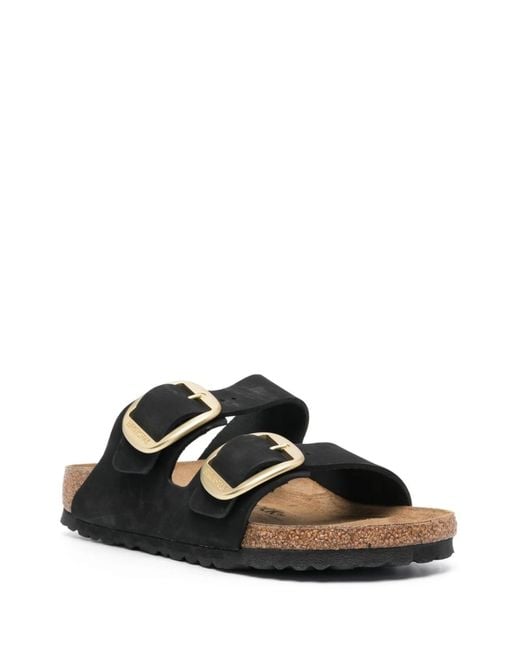 Birkenstock Black Arizona Big Buckle, Nubuck Leather for men