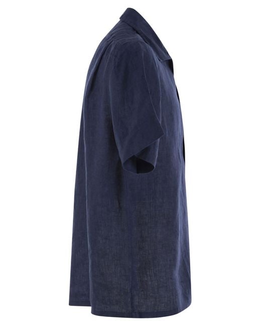 Polo Ralph Lauren Blue Saharan Linen Shirt for men