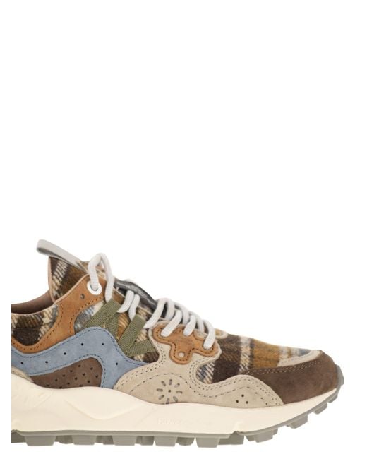 Flower Mountain Brown Yamano 3 Suede And Wool Sneakers
