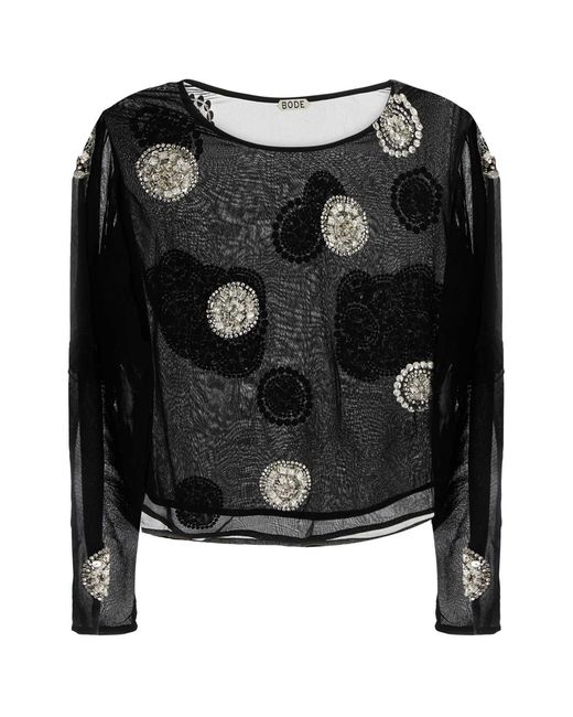 Bode Black Embellished Top