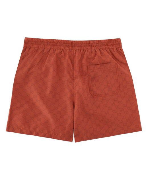 Gucci Red "Gg" Weave Swimsuit for men