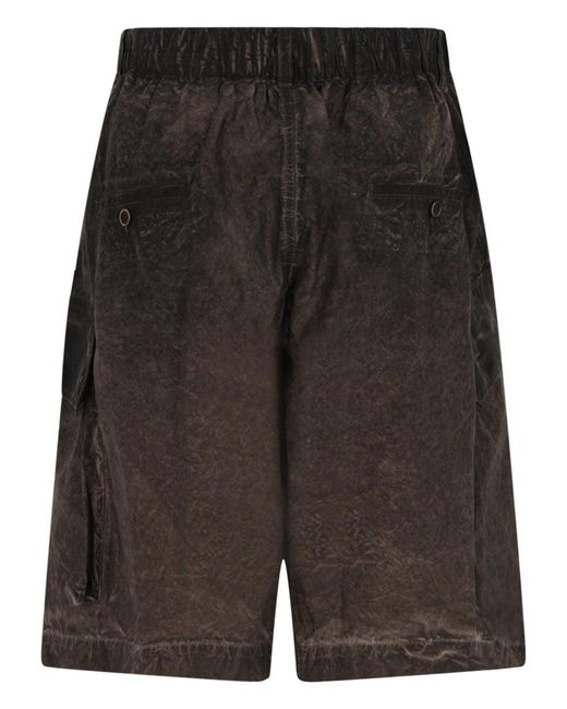 Uma Wang Black Abstract Shorts for men