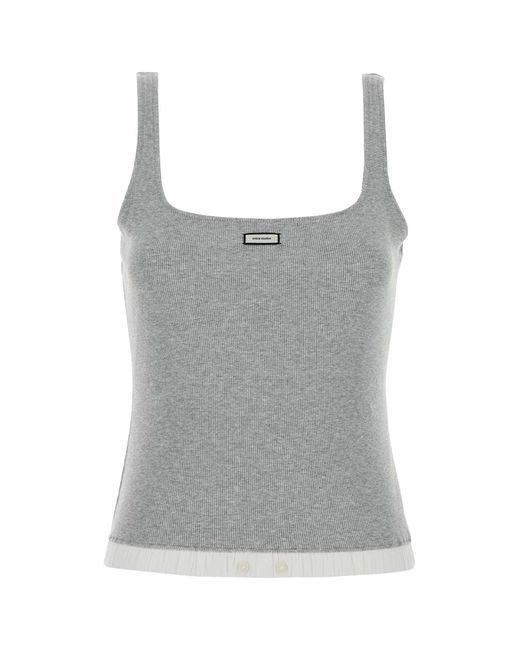 Entire studios Gray Stretch Cotton Tank Top