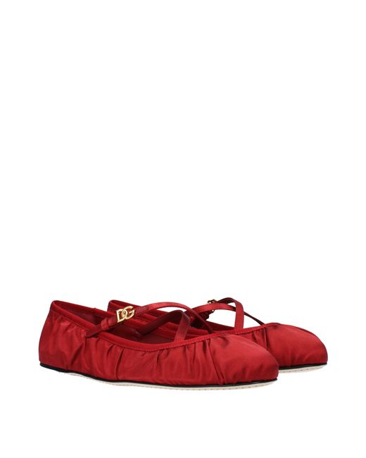 Dolce & Gabbana Red Dolce&Gabbana Ballet Flats Satin/Ruby