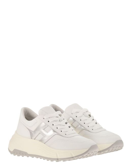 Hogan White Hi-Fi Trainers With Side H