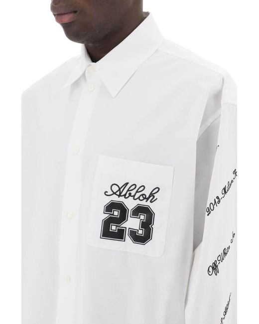 De blanco "camisa de gran tamaño con Off-White c/o Virgil Abloh de hombre de color White