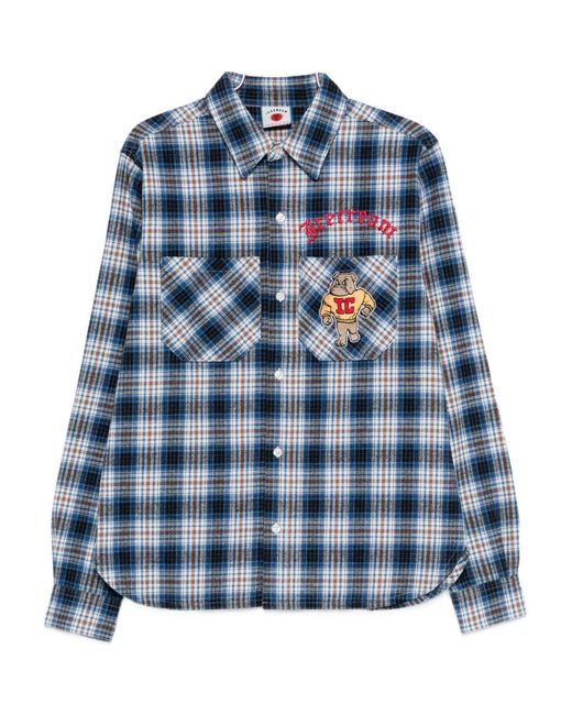 ICECREAM Blue Checked Cotton Shirt for men