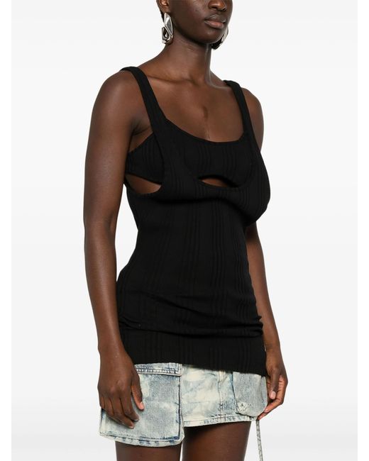 The Attico Black Layered Tank Top