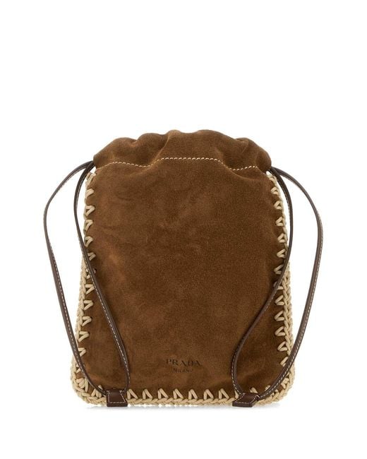 Prada Brown Chocolate Suede Phone Holder
