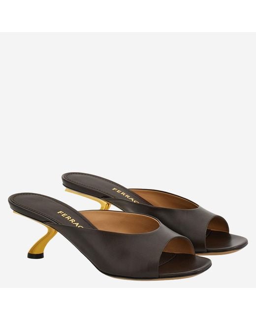 Ferragamo Brown Leather Sandals