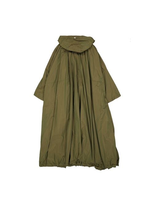 Herno Green Oversized Hooded Coat