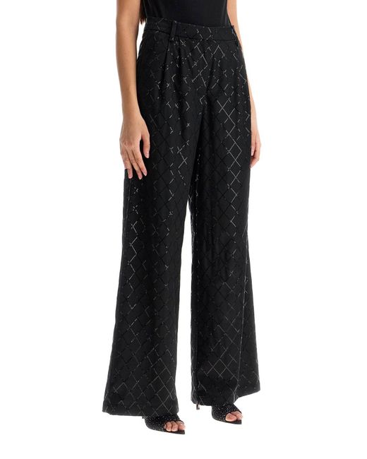 ROTATE BIRGER CHRISTENSEN Roteer Brede Broek Met Pailletten. in het Black