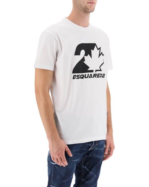 DSquared² Gedrucktes T -Shirt in White für Herren