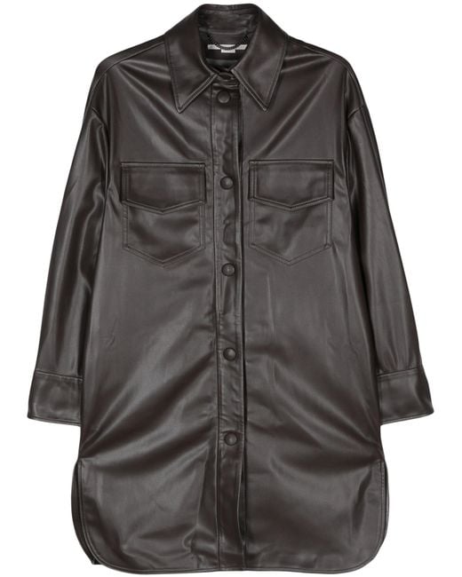 Stella McCartney Black Stella Mc Cartney Faux Leather Overshirt