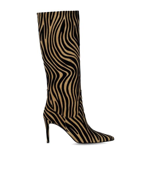 NCUB Black Bit Zebra Print High Boot