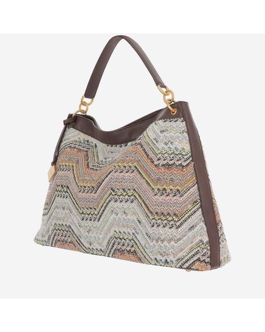 Missoni Gray Chevron Pattern Bag