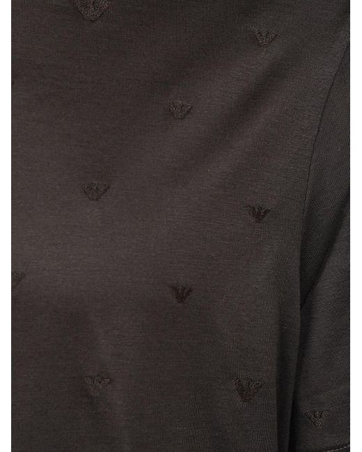 Emporio Armani Allover Logo T -Shirt in Black für Herren