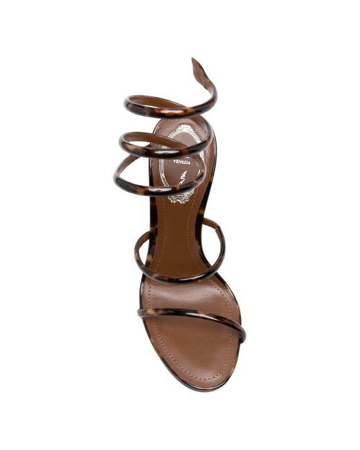Rene Caovilla White Cleo Heel Sandals