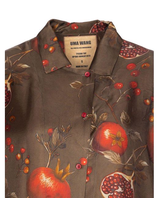 Uma Wang Brown Printed Shirt