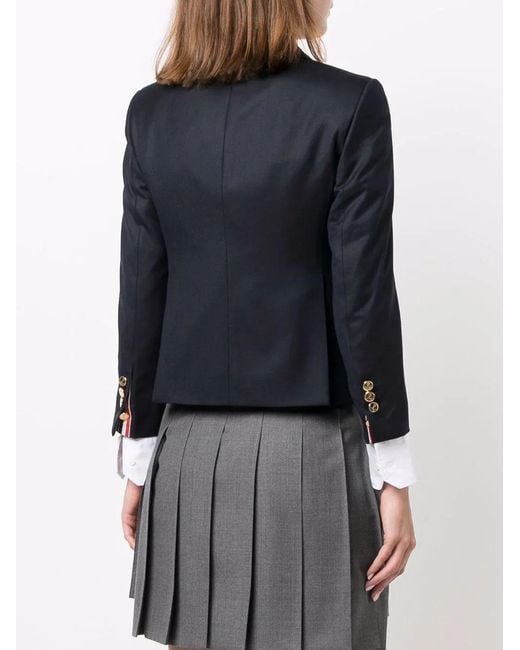 Thom Browne Blue High Armhole Sport Coat Fit 3