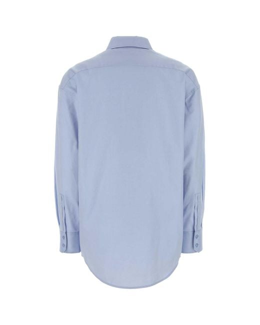 Saint Laurent Blue Oversized Solid Shirt