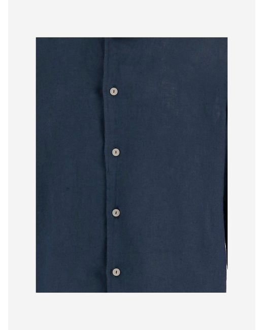 Mc2 Saint Barth Blue Shirt Linen for men