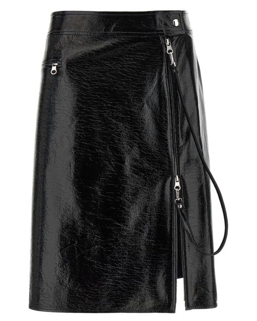 Courreges 'zip Vinyl' -rok in het Black