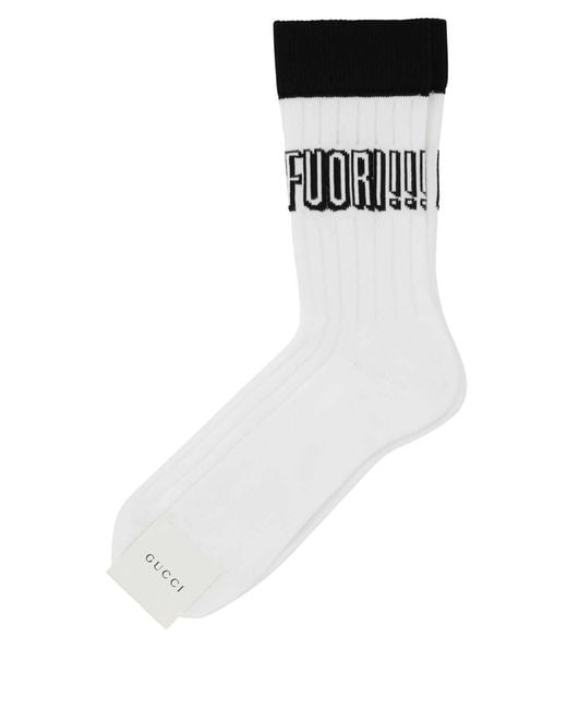 Gucci White Stretch Cotton Blend Socks