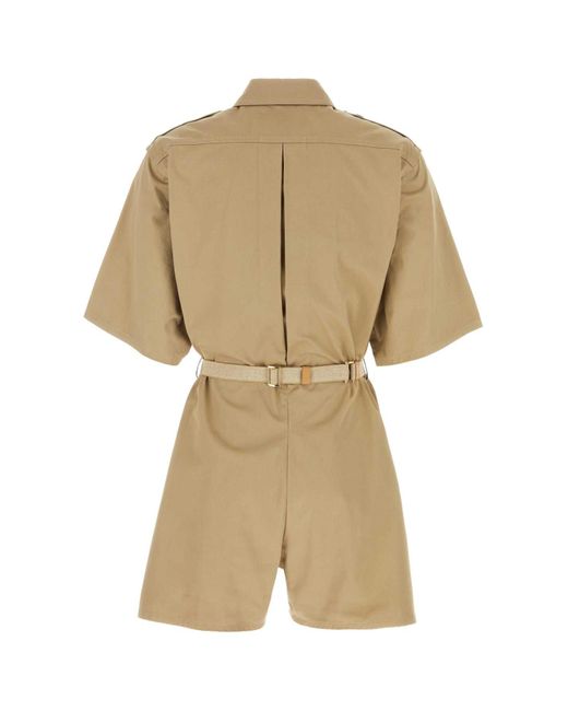 Prada Natural Khaki Cotton Jumpsuit for men