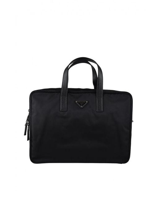 Prada Black Re Nylon Briefcase for men