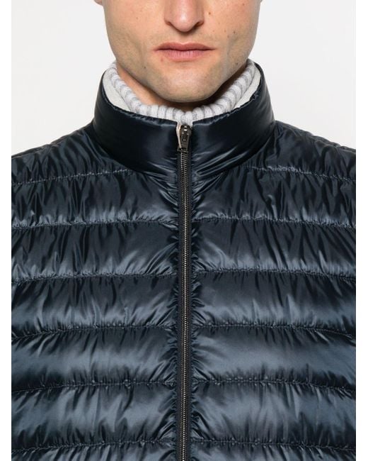 Herno Blue Nylon Down Vest for men