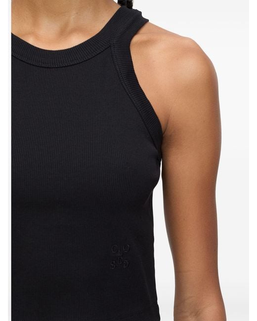 Closed Blue Cropped Tank Top