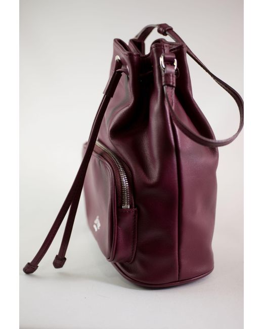 LA ROSE Red Leather Satchel Bag