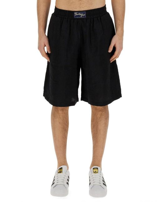 FAMILY FIRST Black Bermuda With Logo for men