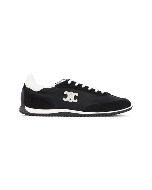 Céline Black Low Lace-Up Sneaker With Signature Motif