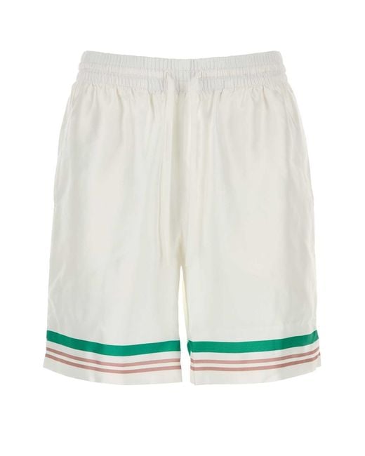 Casablanca Green Satin Bermuda Shorts for men