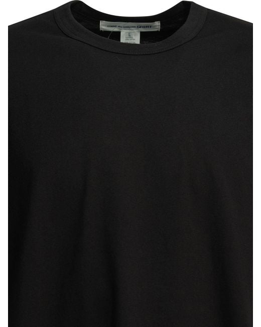 Comme des Garçons Black Crew Neck T Shirt With Zipper Detail