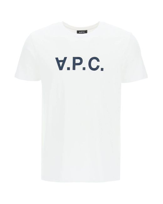 A.P.C. Geflocked Vpc Logo T -shirt in het White