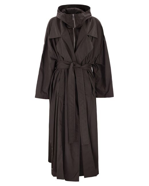 Sportmax Black Barbra1234 Übergroßer Taft-Trenchcoat