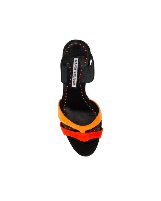 Manolo Blahnik Black Bora 070 Suede Sandals