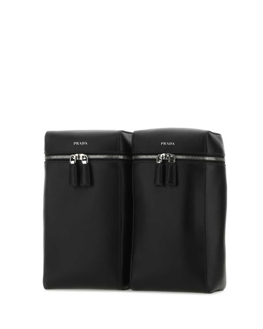 Prada Black Leather Backpack for men