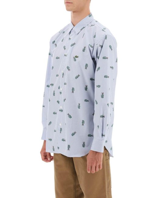 Camisa de Comme des Garcons X Lacoste Oxford Camisa con motivo de cocodrilo Comme des Garçons de hombre de color Blue