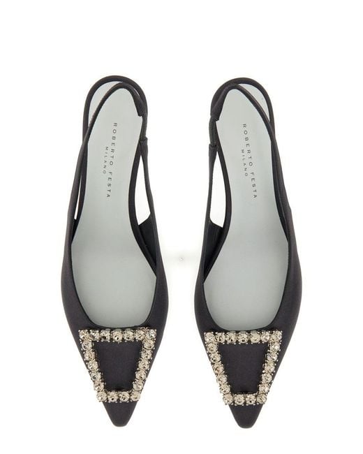 Roberto Festa White Futura Slingback Heels