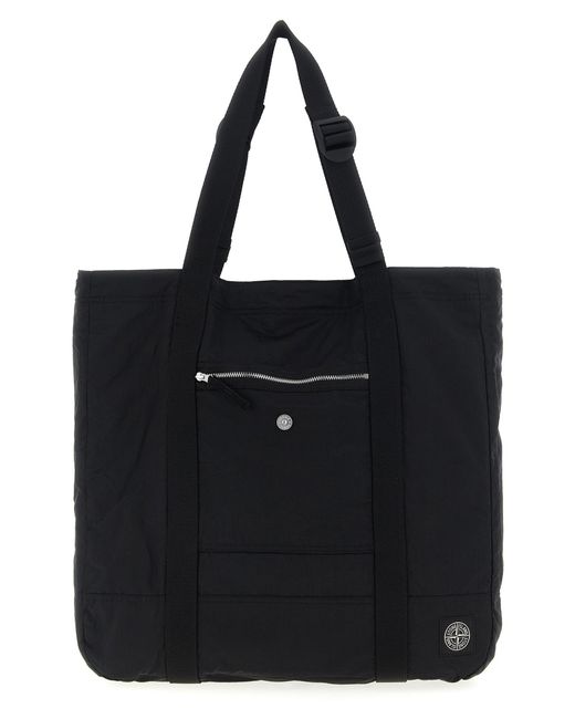 Stone Island Logo Patch Boodschappentas in het Black voor heren