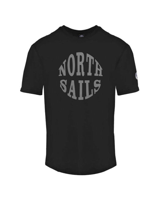 North Sails Cotton Circle Logo Black T-shirt for Men | Lyst UK