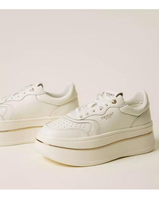 Twinset White Flatform Sneakers
