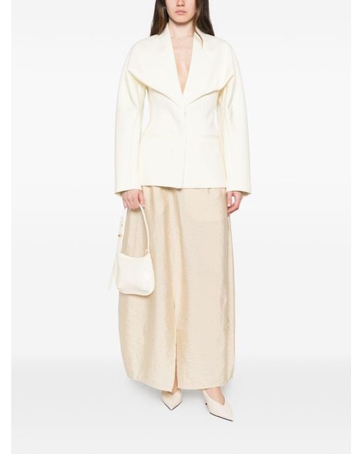 Jacquemus White La Veste Chale Wool Blend Jacket