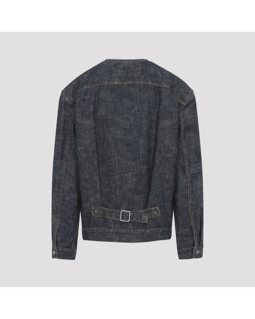 Lanvin Gray Collarless Cotton Jacket