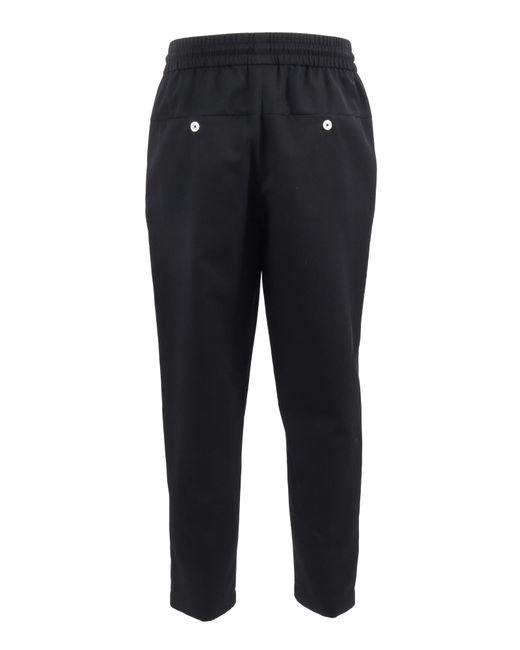 Drole de Monsieur Black Cropped Pants Virgin Wool Polyester for men